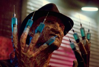 freddy with syringes for fingers