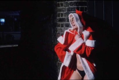 woman hides from killer santa